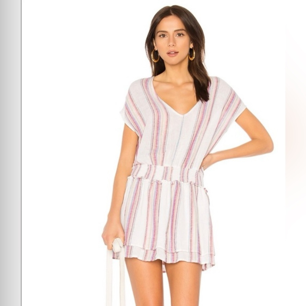Rails Lucca Linen Havana Stripe Dress